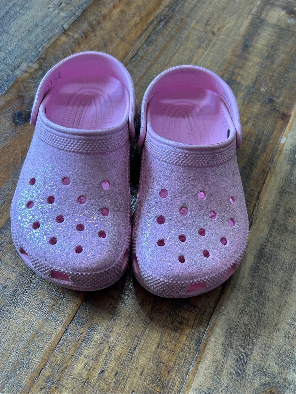 CROCS Kids Pink Glitter Clogs